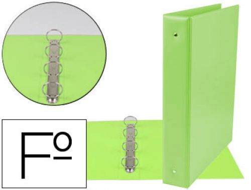 Pasta liderpapel 4 aneis 40 mm redondos plastico folio cor verde pistacho , Liderpapel , 73749 , 8435055082619